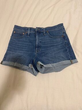 Madewell Mid-Blue Rolled Hem Denim Shorts